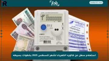 استعلام سهل عن فاتورة الكهرباء لشهر أغسطس 2025 بخطوات بسيطة